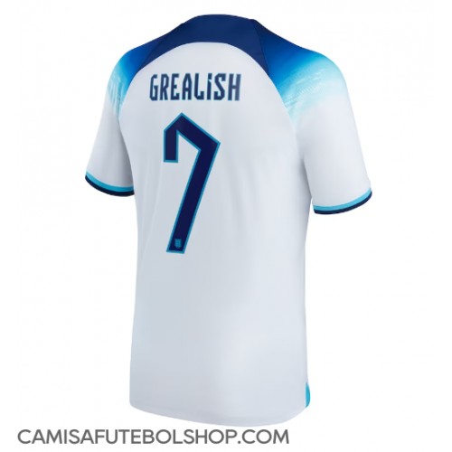 Camisa de time de futebol Inglaterra Jack Grealish #7 Replicas 1º Equipamento Mundo 2022 Manga Curta